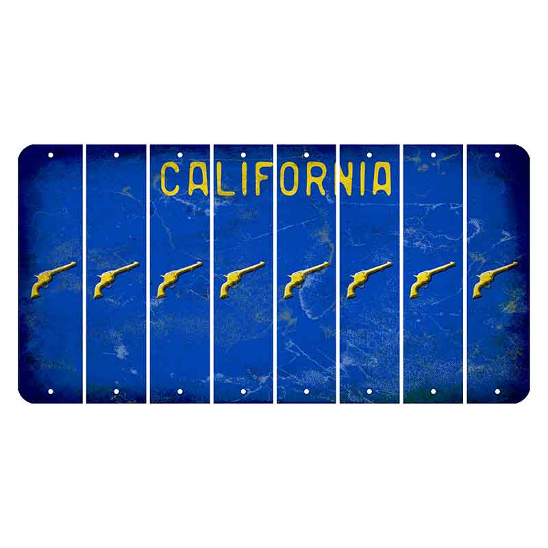 California Blue Cut License Plate Strips (Set of 8) Revolver