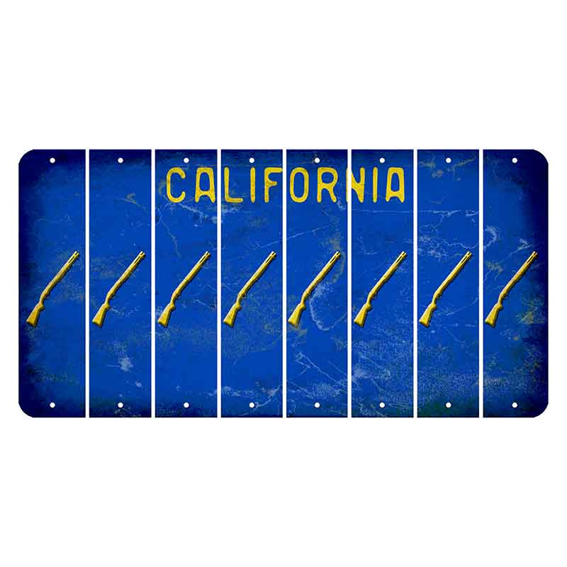 California Blue Cut License Plate Strips (Set of 8) Shotgun