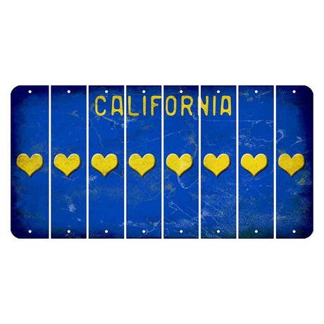 California Blue Cut License Plate Strips (Set of 8) Heart
