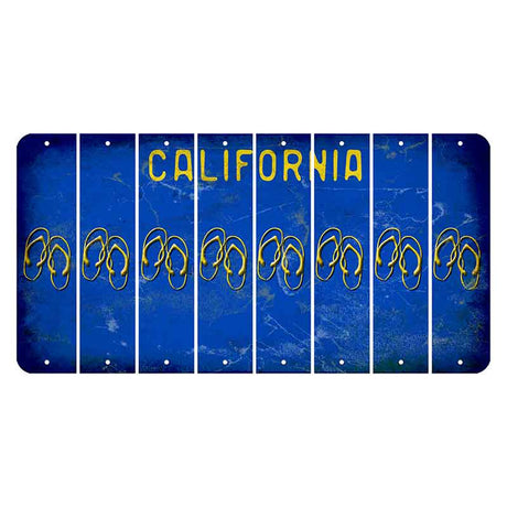California Blue Cut License Plate Strips (Set of 8) Flip Flops