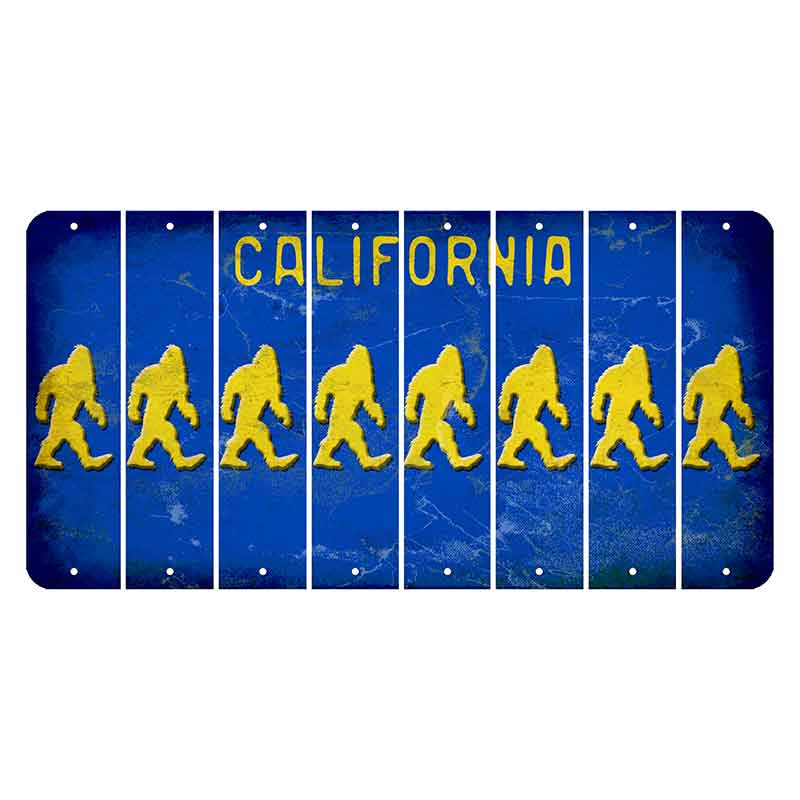 California Blue Cut License Plate Strips (Set of 8) Bigfoot