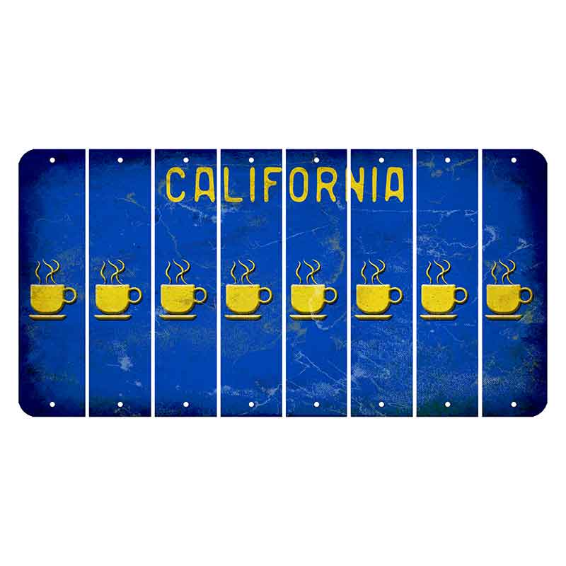 California Blue Cut License Plate Strips (Set of 8) Coffee Mug