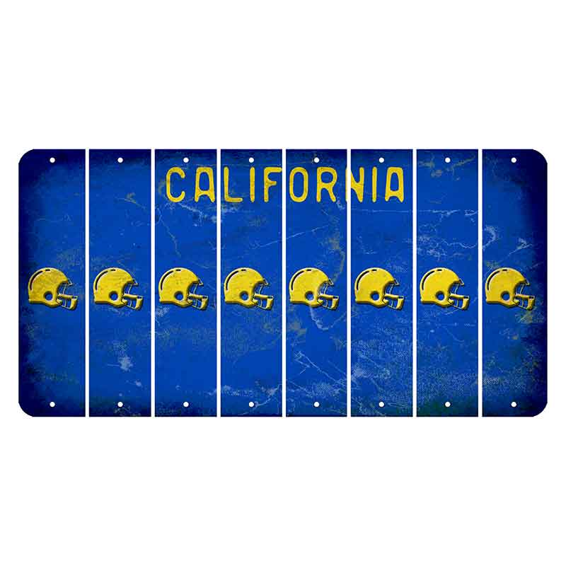California Blue Cut License Plate Strips (Set of 8) Football Helmet