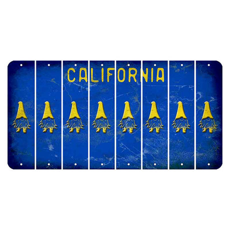California Blue Cut License Plate Strips (Set of 8) Gnome