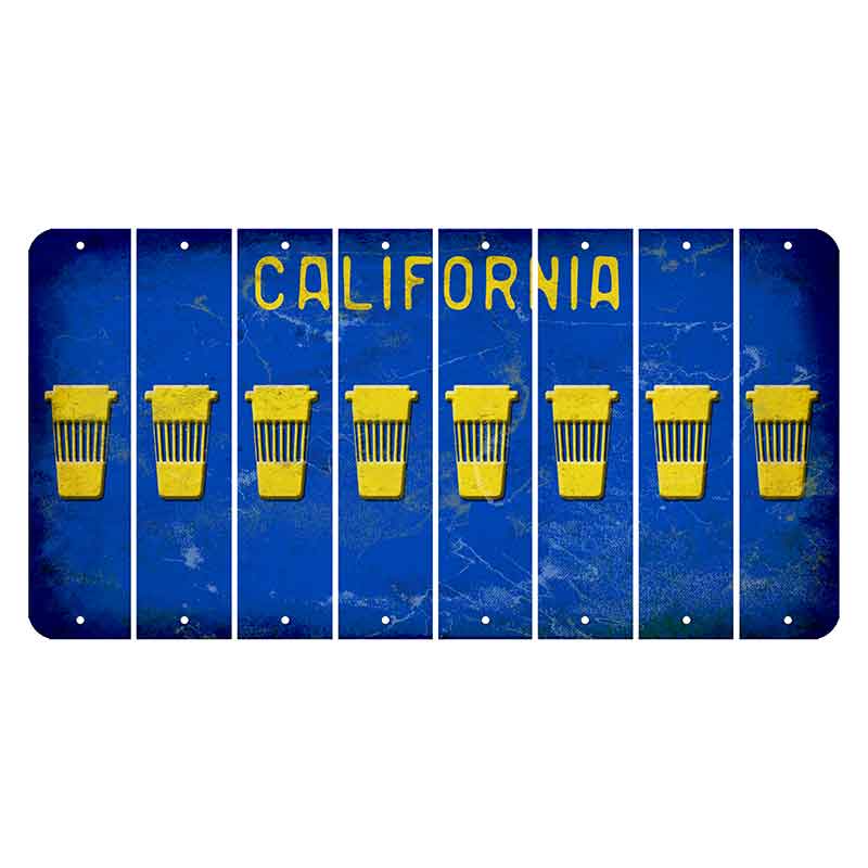 California Blue Cut License Plate Strips (Set of 8) Latte