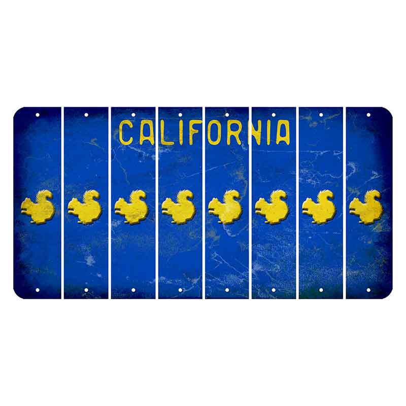 California Blue Cut License Plate Strips (Set of 8) Squirrel