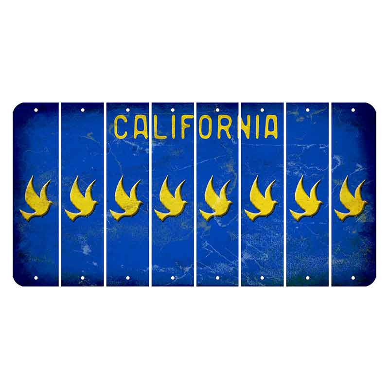 California Blue Cut License Plate Strips (Set of 8) Dove