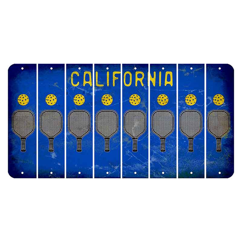 California Blue Cut License Plate Strips (Set of 8) Pickleball
