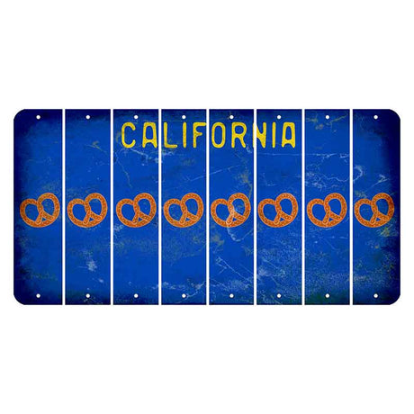 California Blue Cut License Plate Strips (Set of 8) Pretzel