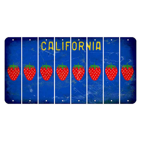California Blue Cut License Plate Strips (Set of 8) Strawberry