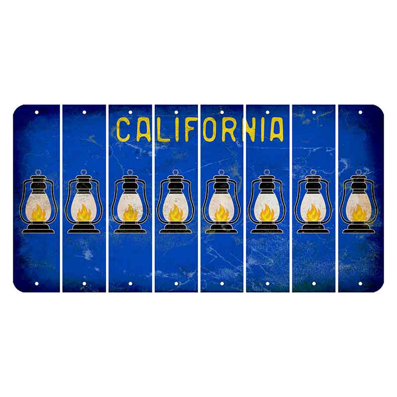 California Blue Cut License Plate Strips (Set of 8) Lantern