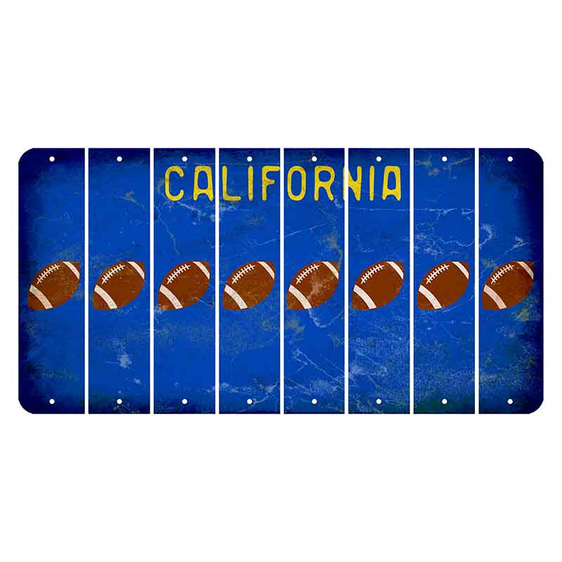 California Blue Cut License Plate Strips (Set of 8) Football