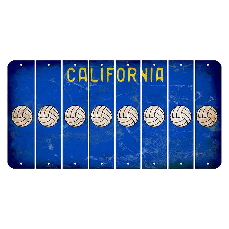 California Blue Cut License Plate Strips (Set of 8) Volleyball