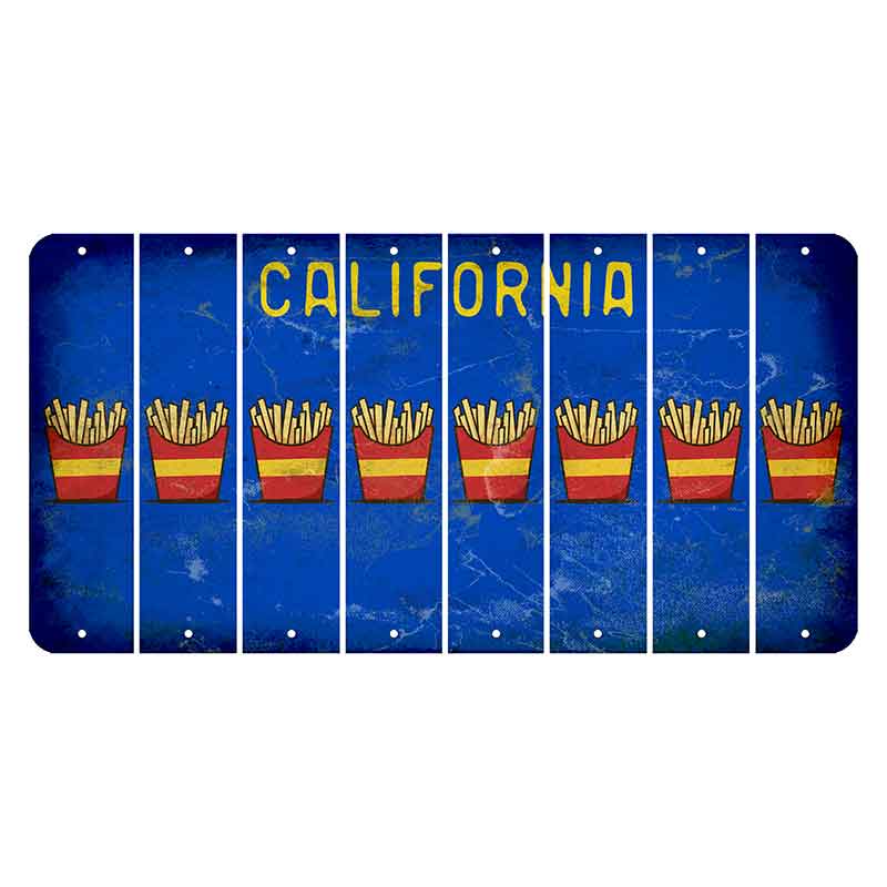 California Blue Cut License Plate Strips (Set of 8) French Fries