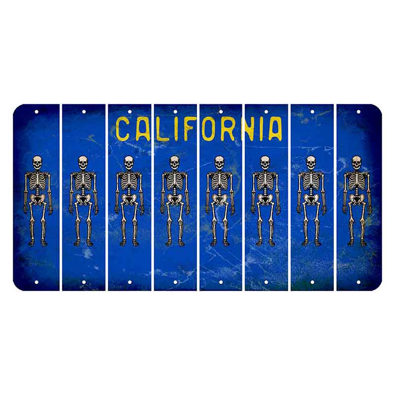 California Blue Cut License Plate Strips (Set of 8) Skeleton