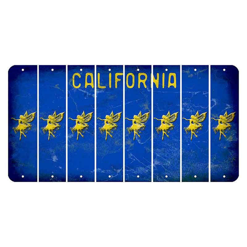 California Blue Cut License Plate Strips (Set of 8) Fairy