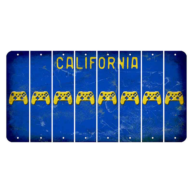 California Blue Cut License Plate Strips (Set of 8) X Controller