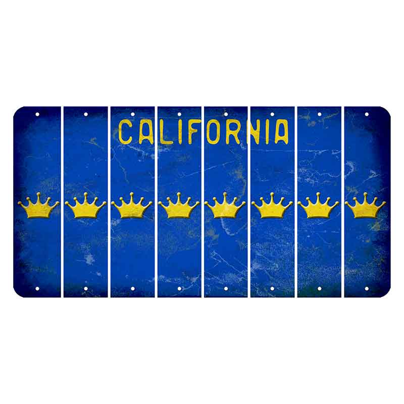 California Blue Cut License Plate Strips (Set of 8) Crown