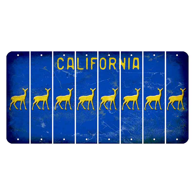 California Blue Cut License Plate Strips (Set of 8) Doe