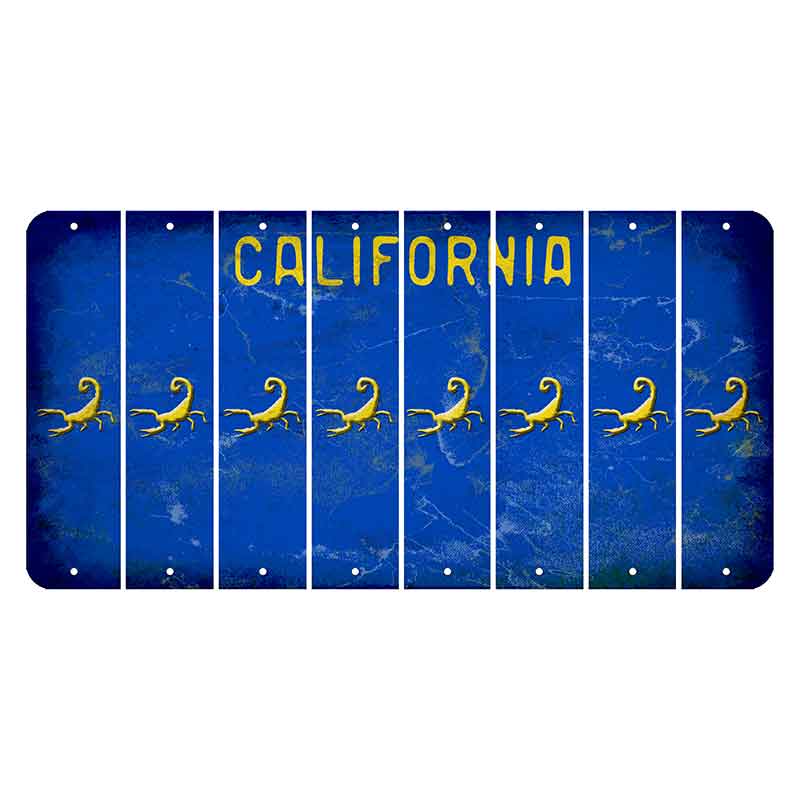 California Blue Cut License Plate Strips (Set of 8) Scorpion