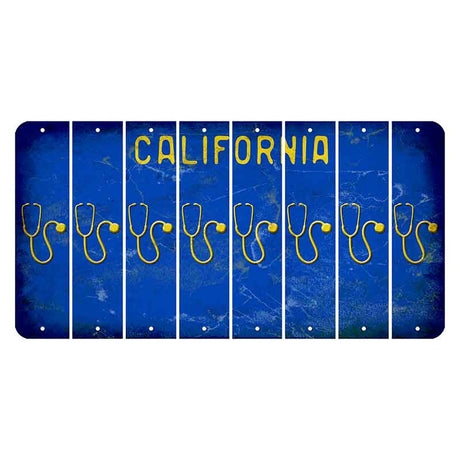 California Blue Cut License Plate Strips (Set of 8) Stethoscope
