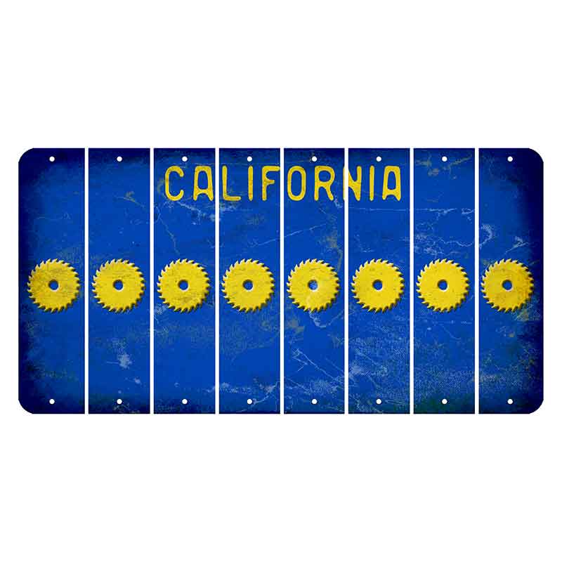 California Blue Cut License Plate Strips (Set of 8) Saw Blade