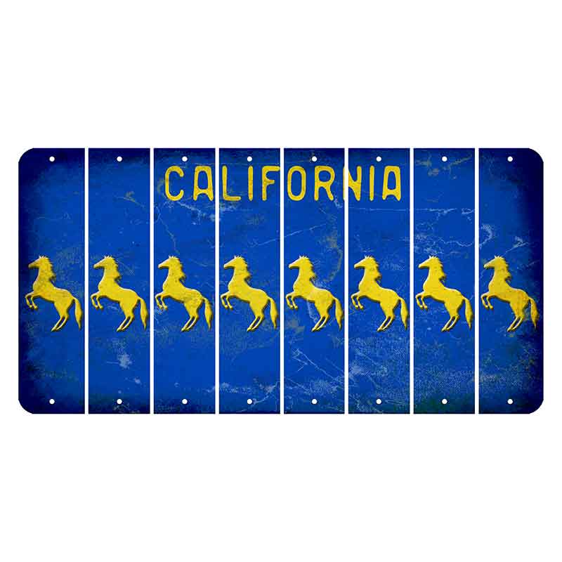 California Blue Cut License Plate Strips (Set of 8) Horse
