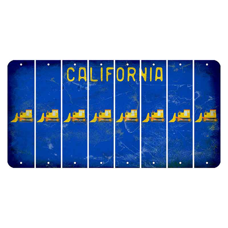 California Blue Cut License Plate Strips (Set of 8) Dozer