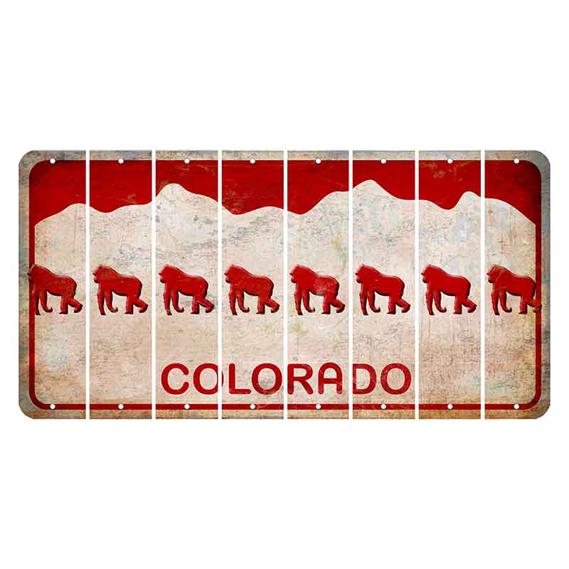 Colorado White|Red Mountains Cut License Plate Strips (Set of 8) Gorilla