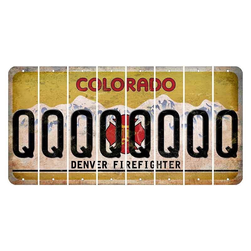 Colorado Denver Firefighter Cut License Plate Strips (Set of 8) Q