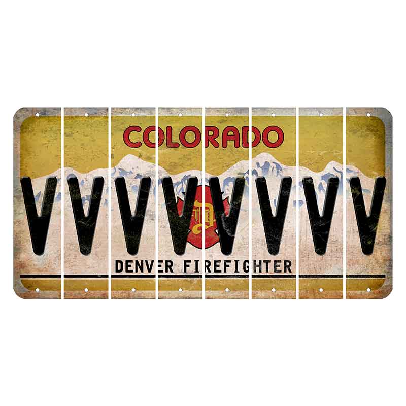 Colorado Denver Firefighter Cut License Plate Strips (Set of 8) V