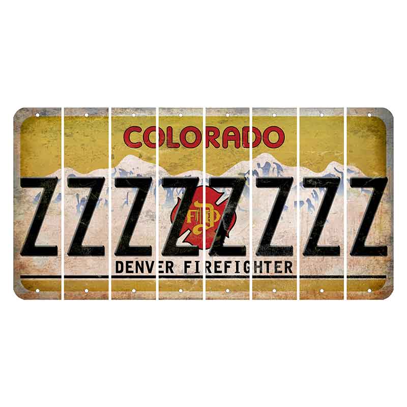 Colorado Denver Firefighter Cut License Plate Strips (Set of 8) Z