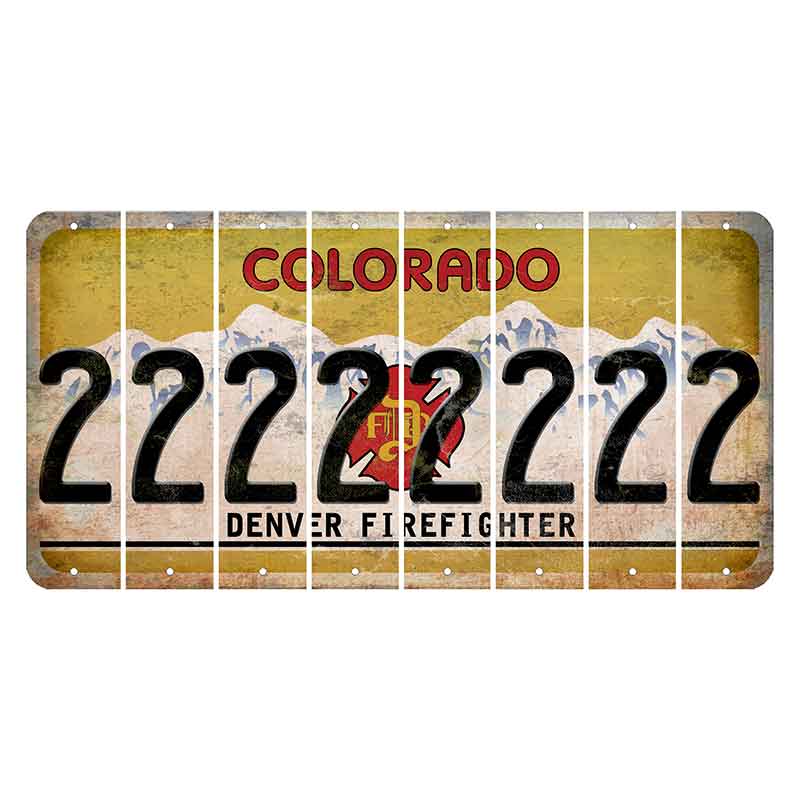 Colorado Denver Firefighter Cut License Plate Strips (Set of 8) 2