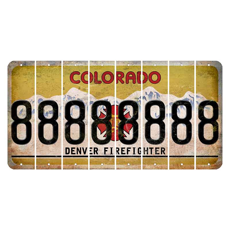 Colorado Denver Firefighter Cut License Plate Strips (Set of 8) 8