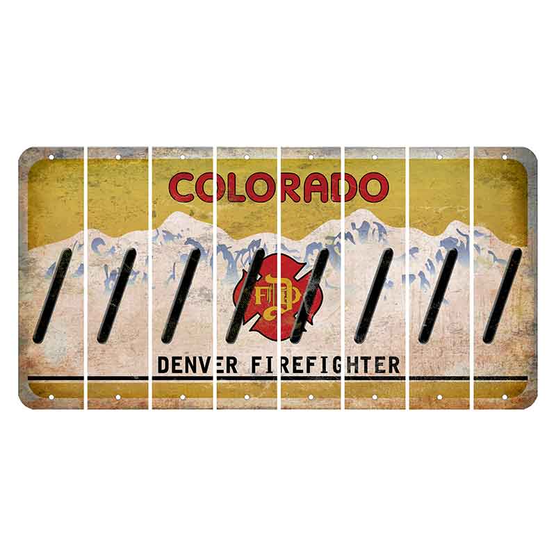 Colorado Denver Firefighter Cut License Plate Strips (Set of 8) Forward Slash