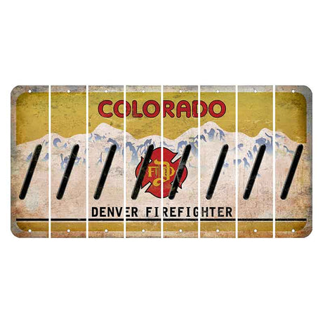 Colorado Denver Firefighter Cut License Plate Strips (Set of 8) Forward Slash
