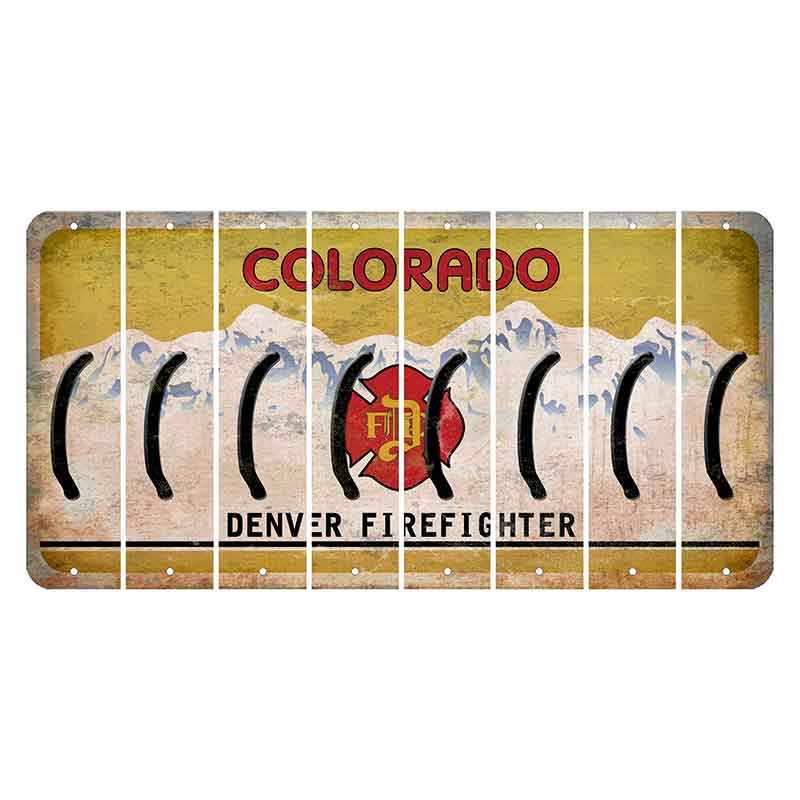 Colorado Denver Firefighter Cut License Plate Strips (Set of 8) Parenthesis - Left