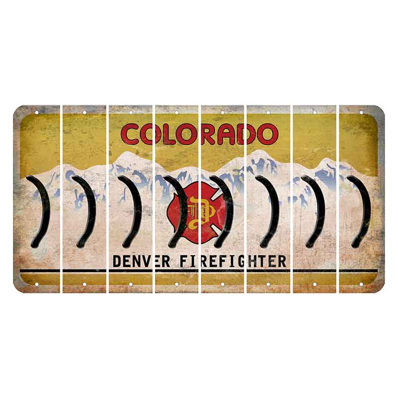 Colorado Denver Firefighter Cut License Plate Strips (Set of 8) Parenthesis - Right