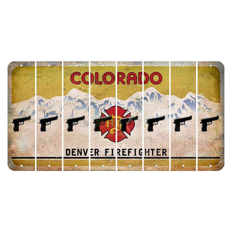 Colorado Denver Firefighter Cut License Plate Strips (Set of 8) Handgun