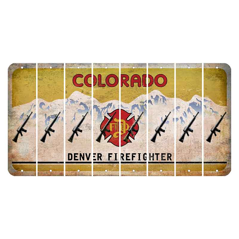 Colorado Denver Firefighter Cut License Plate Strips (Set of 8) Rifle