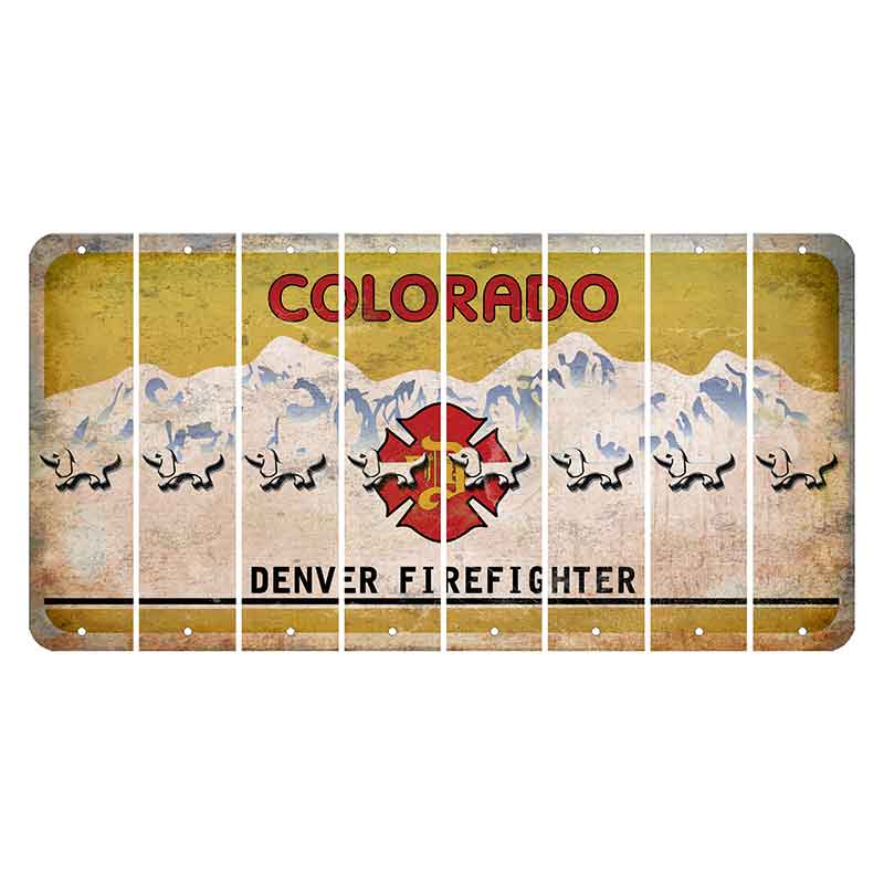 Colorado Denver Firefighter Cut License Plate Strips (Set of 8) Dog