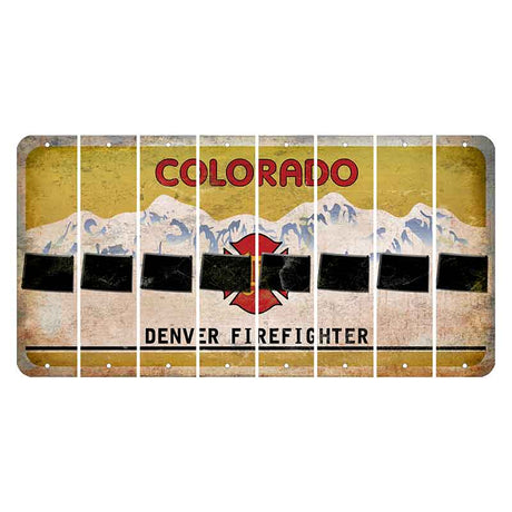 Colorado Denver Firefighter Cut License Plate Strips (Set of 8) State Silhouette