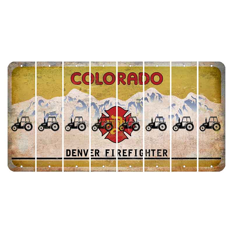 Colorado Denver Firefighter Cut License Plate Strips (Set of 8) Tractor