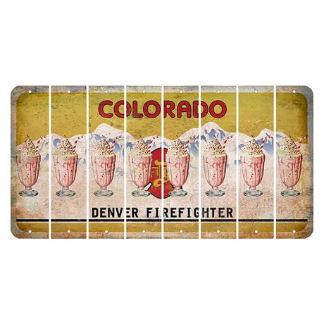 Colorado Denver Firefighter Cut License Plate Strips (Set of 8) Milkshake