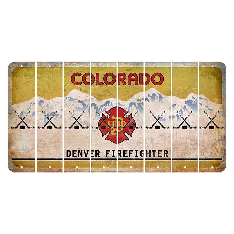 Colorado Denver Firefighter Cut License Plate Strips (Set of 8) Hockey