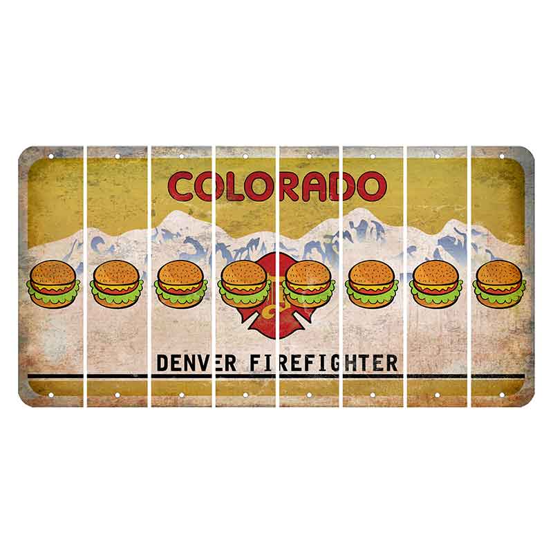 Colorado Denver Firefighter Cut License Plate Strips (Set of 8) Hamburger