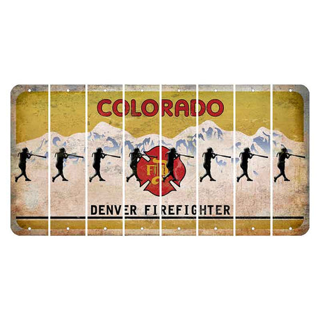 Colorado Denver Firefighter Cut License Plate Strips (Set of 8) Softball Batter