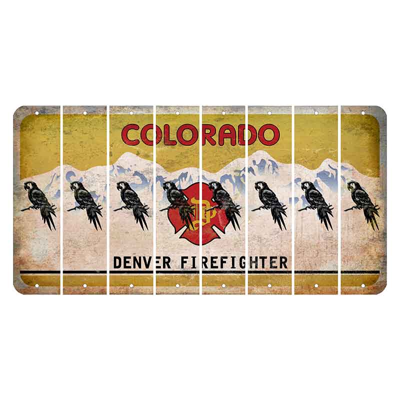 Colorado Denver Firefighter Cut License Plate Strips (Set of 8) Parrot