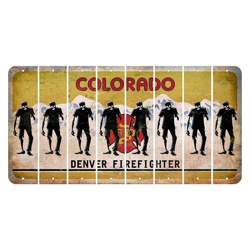 Colorado Denver Firefighter Cut License Plate Strips (Set of 8) Zombie
