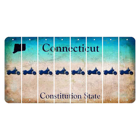 Connecticut Constitution State Cut License Plate Strips (Set of 8) Motorcycle